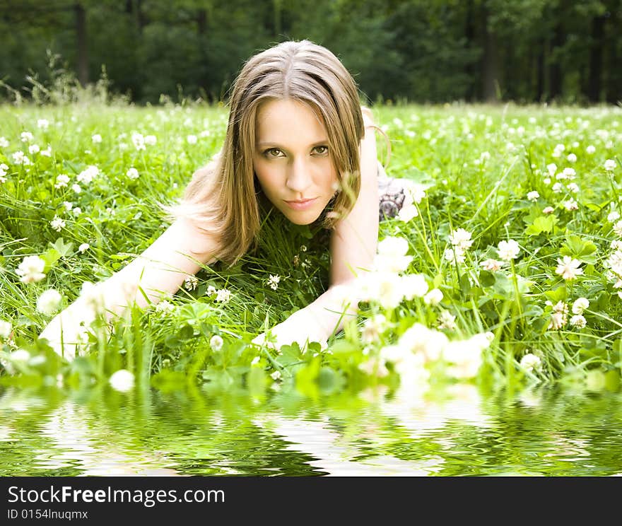 Pretty Woman On The Meadow