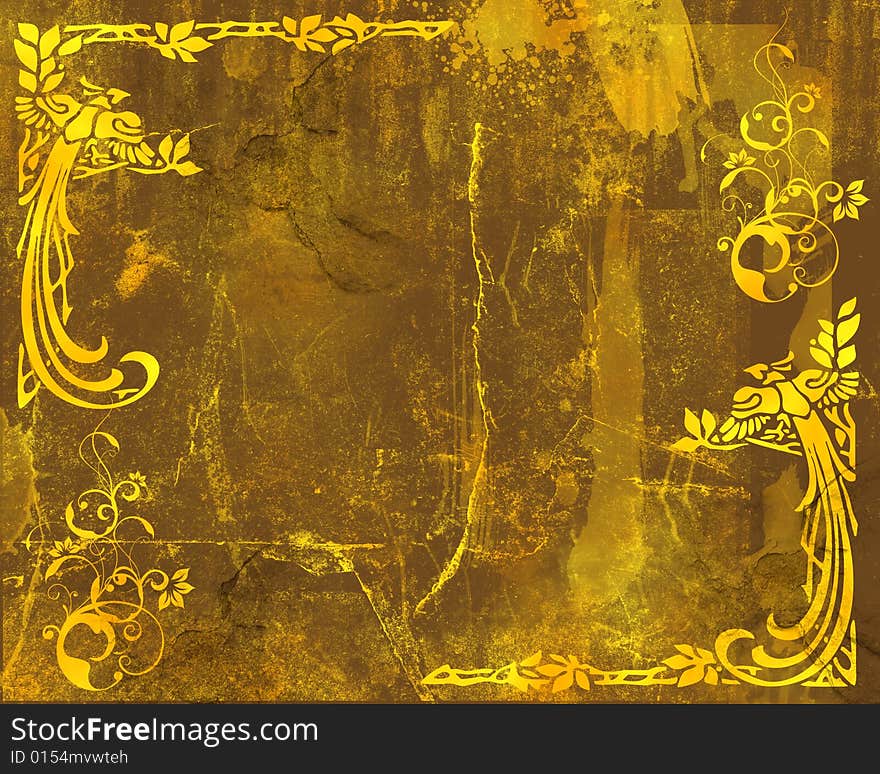 Grunge background with  cracks, dirt, stains,floral. Grunge background with  cracks, dirt, stains,floral