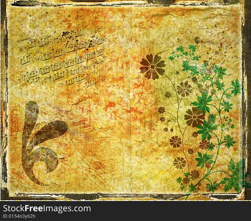 Grunge background with  cracks, dirt, stains,floral. Grunge background with  cracks, dirt, stains,floral