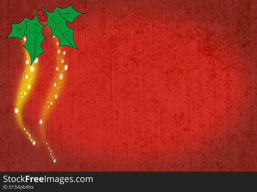 Abstract christmas background with mistletoe, star, element for design,  illustration