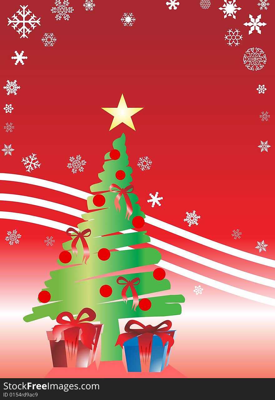 Christmas background on red background