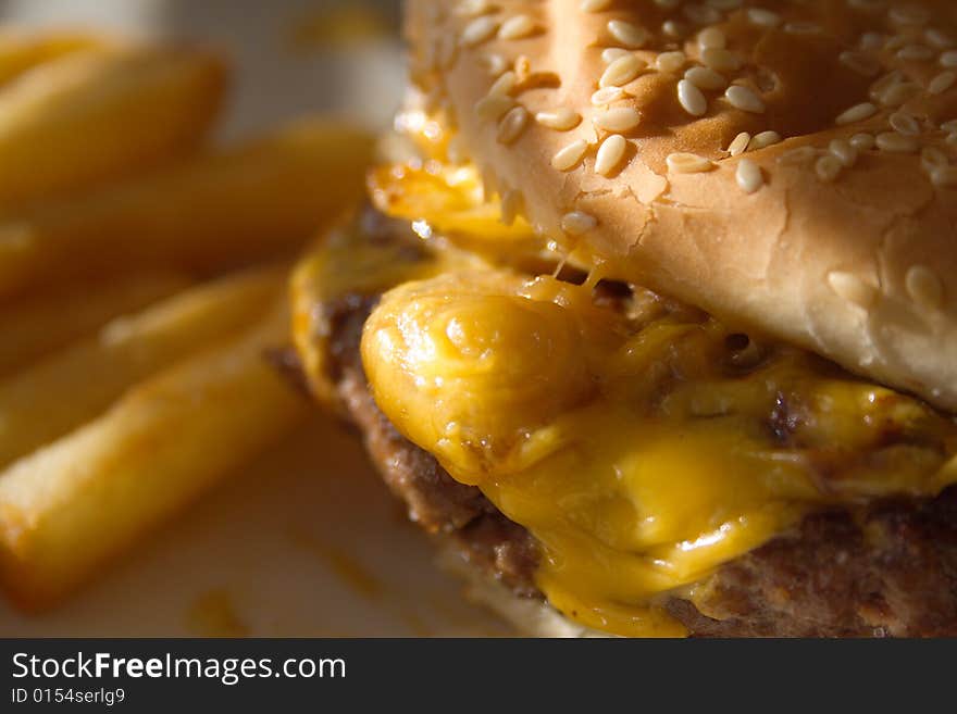 Burger and fries