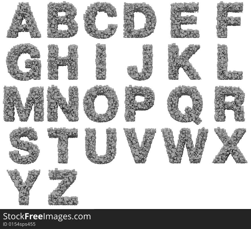 Image of alphabet. White background. Image of alphabet. White background.