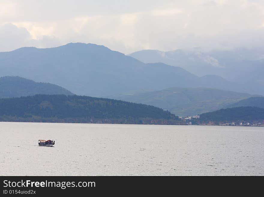 Beautiful erhai lake in dali city,yunnan ,china