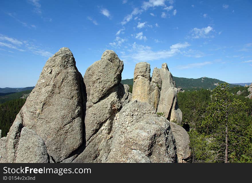 Granite Spires In The Black Hills Of South Dakota