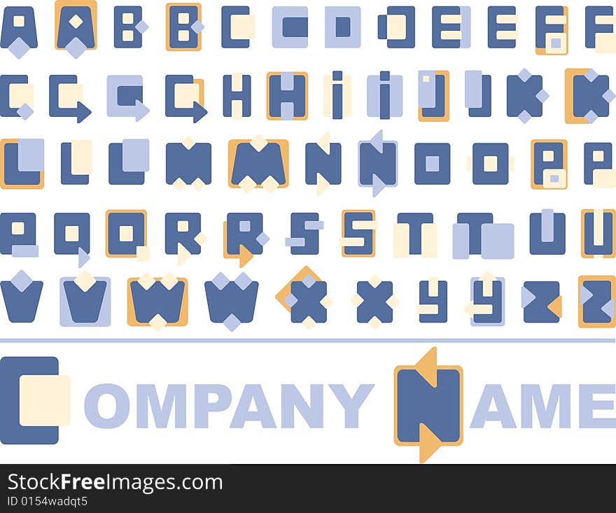 Alphabets elements design. Vector logo. Alphabets elements design. Vector logo.