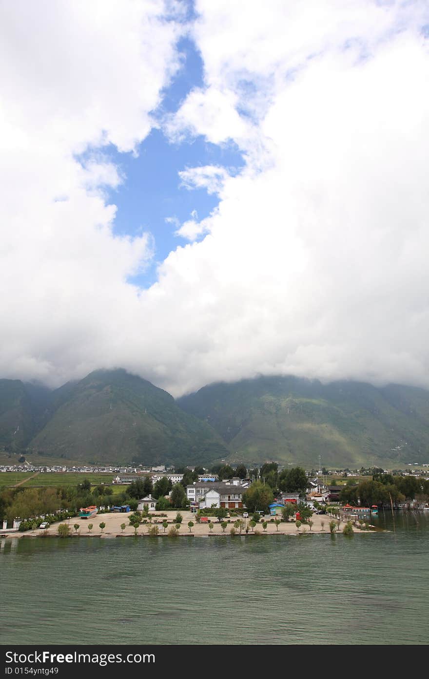 Beautiful erhai lake in dali city,yunnan ,china