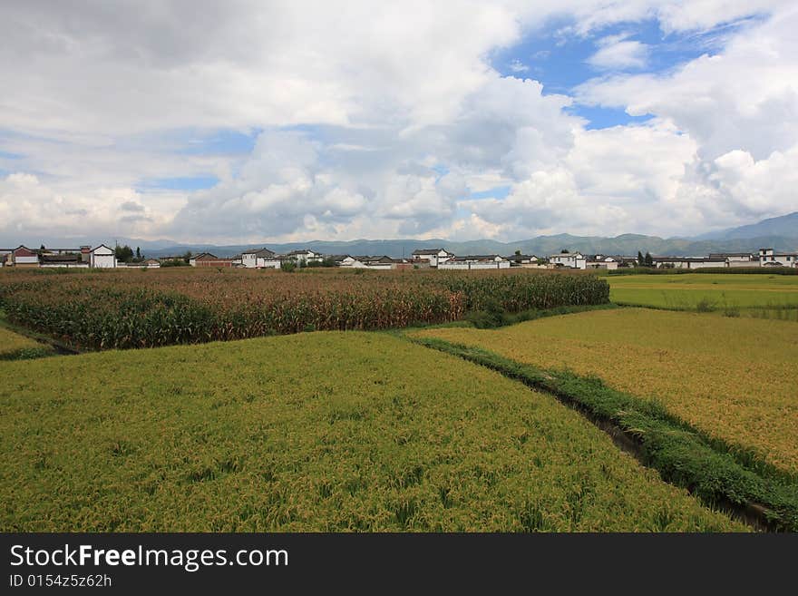 Beautiful countryside scenery in Dali city of china. Beautiful countryside scenery in Dali city of china