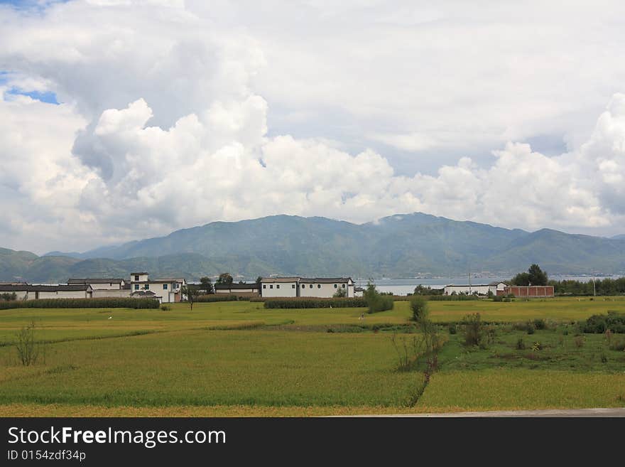 Beautiful countryside scenery near Dali city of china. Beautiful countryside scenery near Dali city of china