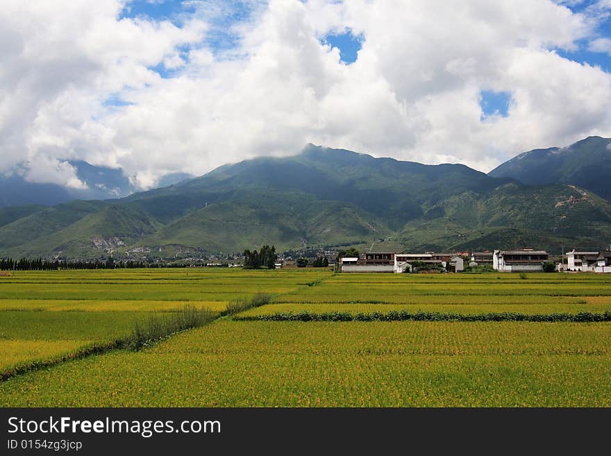 Beautiful countryside scenery in Dali city of china. Beautiful countryside scenery in Dali city of china