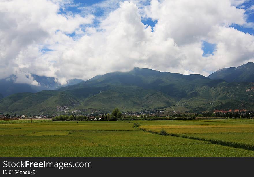 Beautiful countryside scenery in Dali city of china. Beautiful countryside scenery in Dali city of china