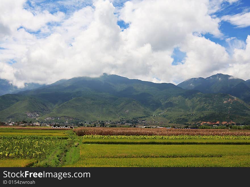 Beautiful countryside scenery in Dali city of china. Beautiful countryside scenery in Dali city of china