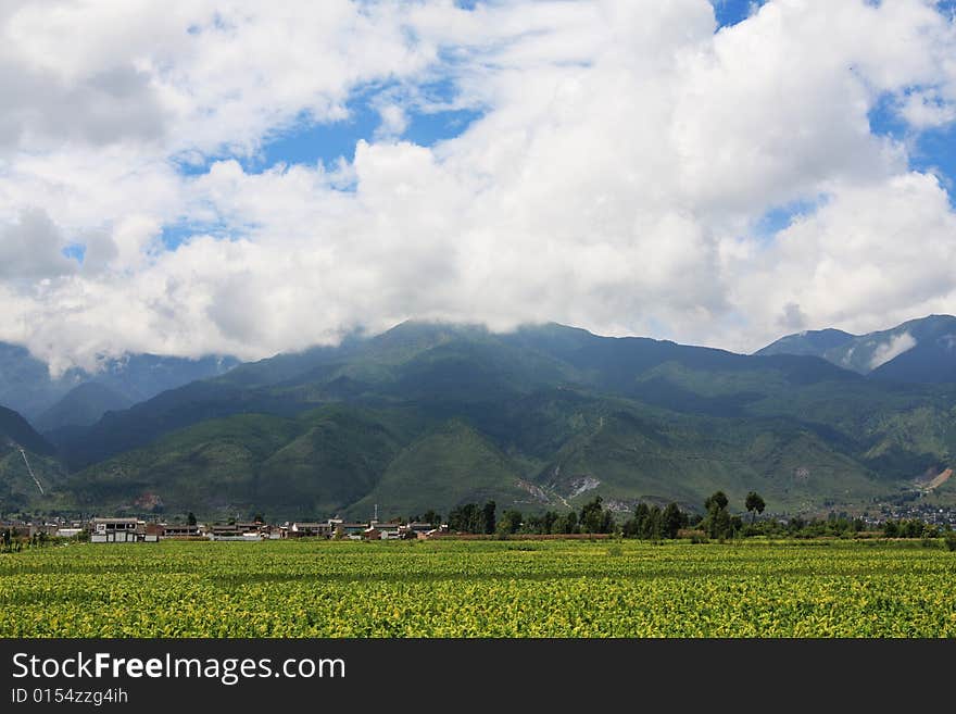 Beautiful countryside scenery in Dali city of china. Beautiful countryside scenery in Dali city of china