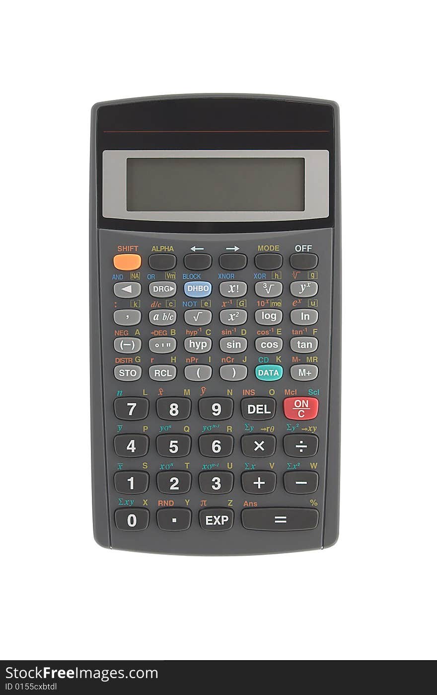 Scientific calculator isolated over white