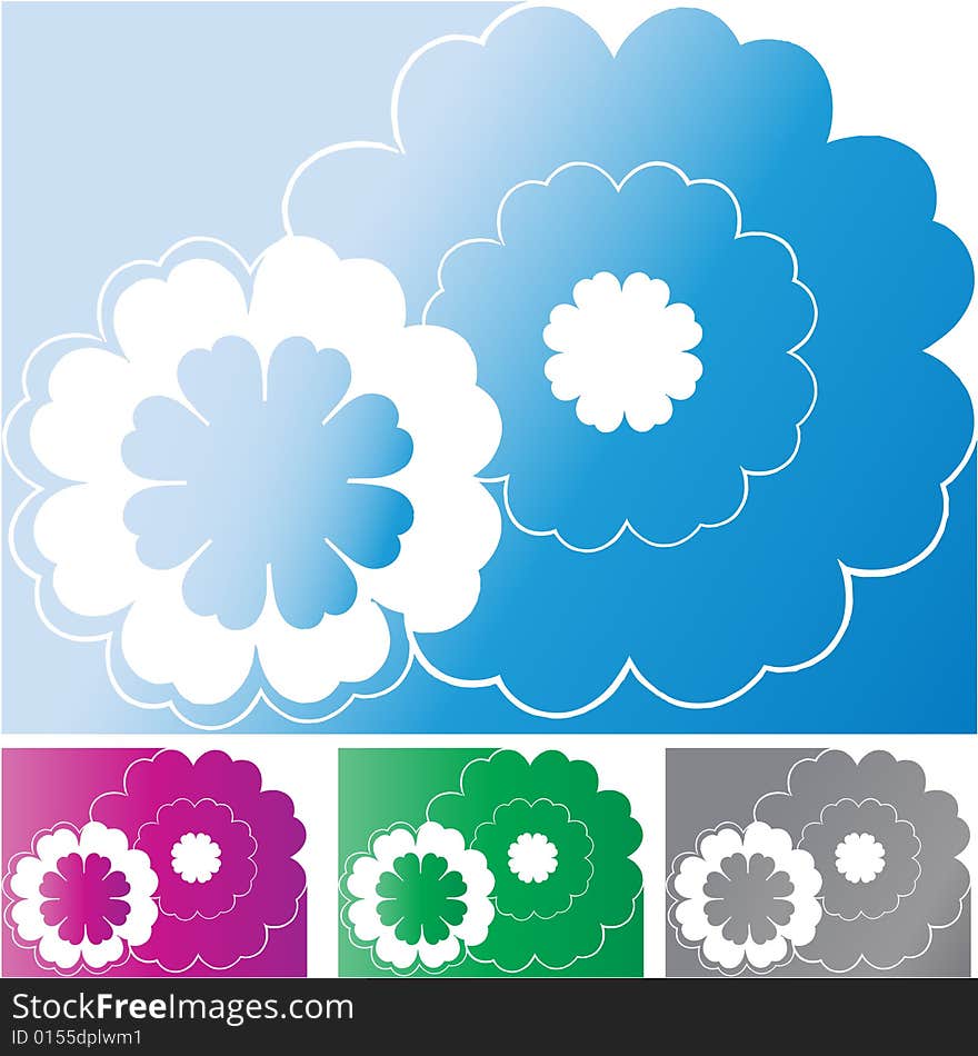 An illustration of flower vector background set