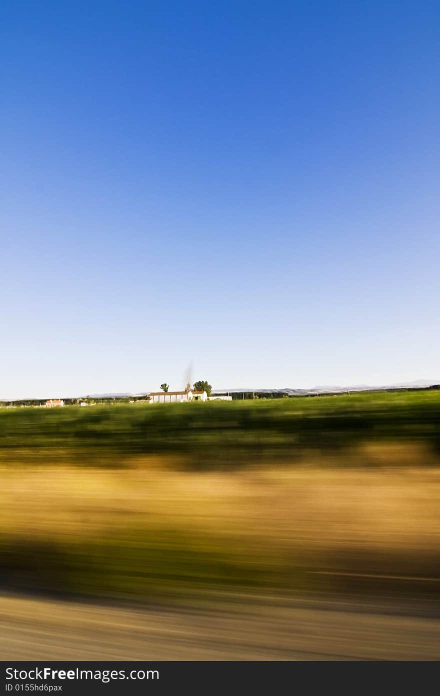 Crossing countryside at high speed