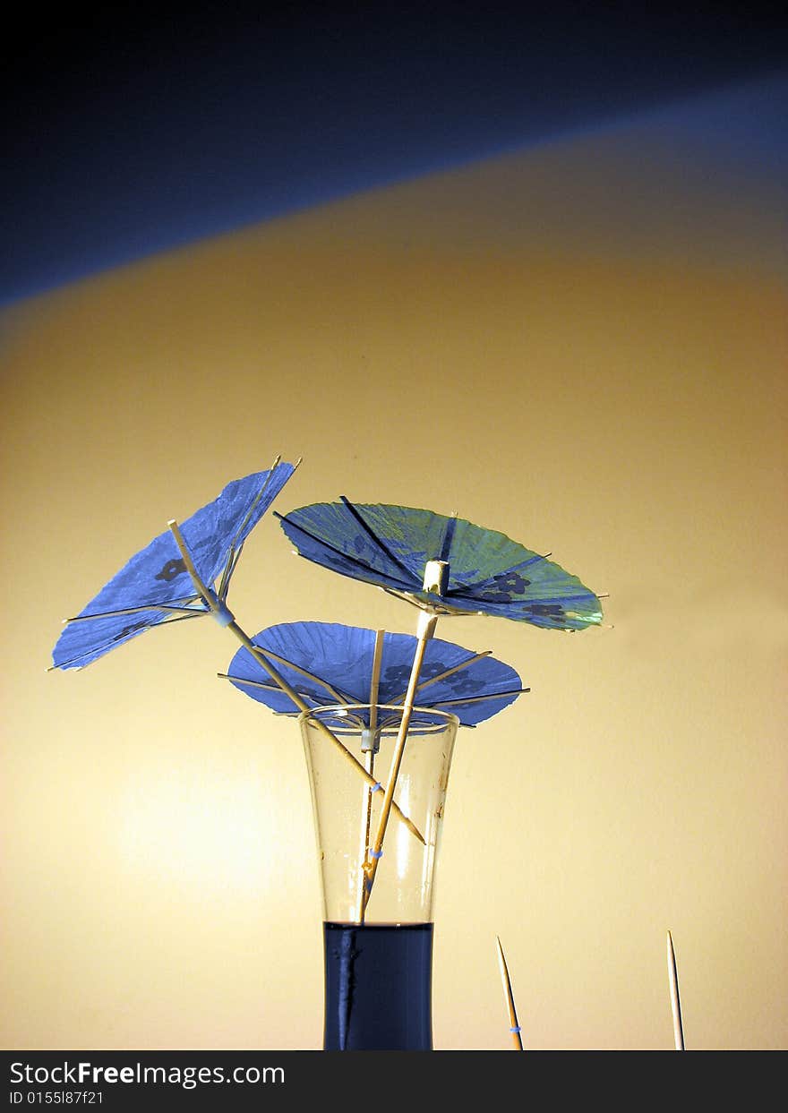 Umbrellas in drink