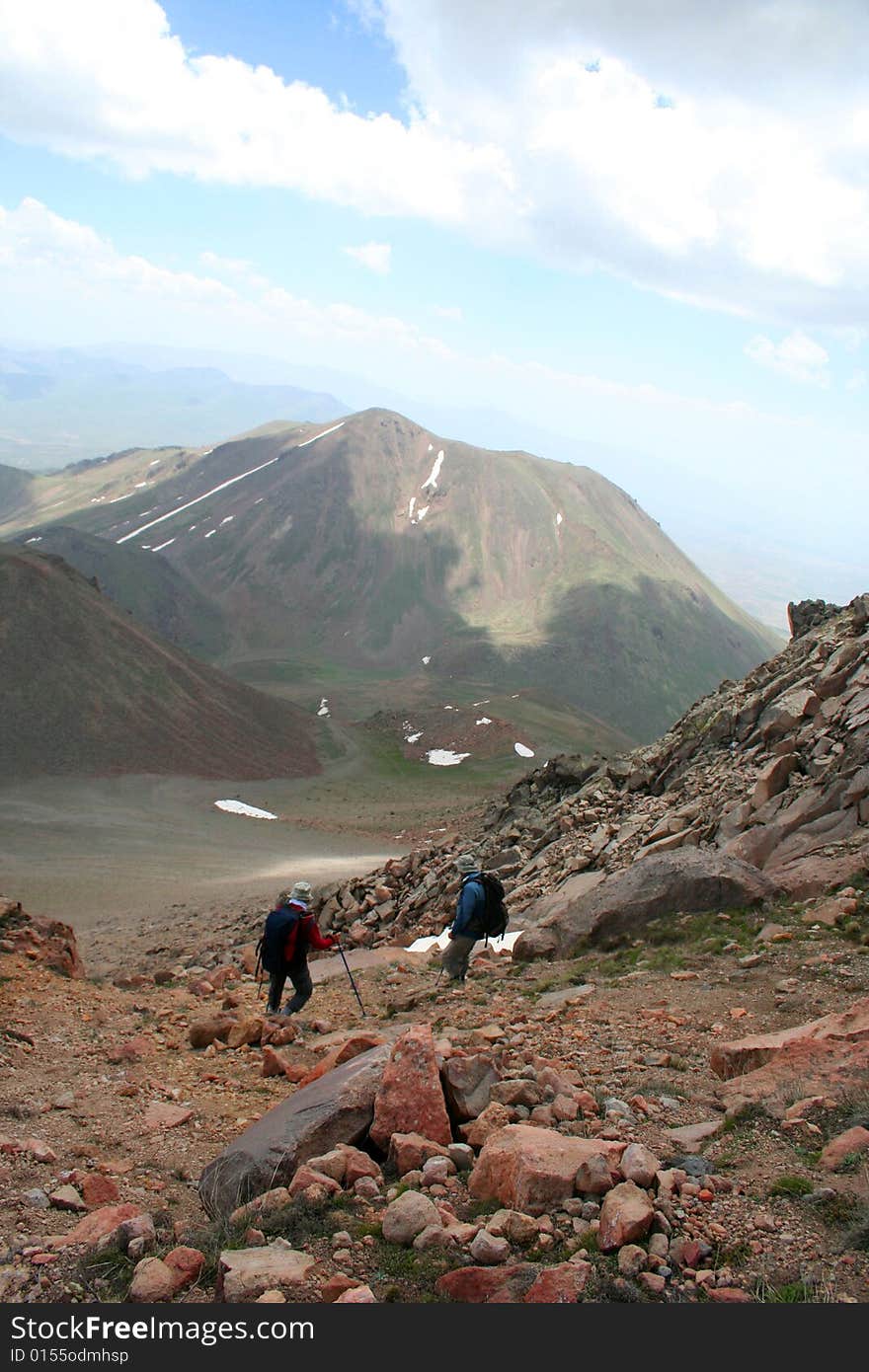 A view to a top of mountain