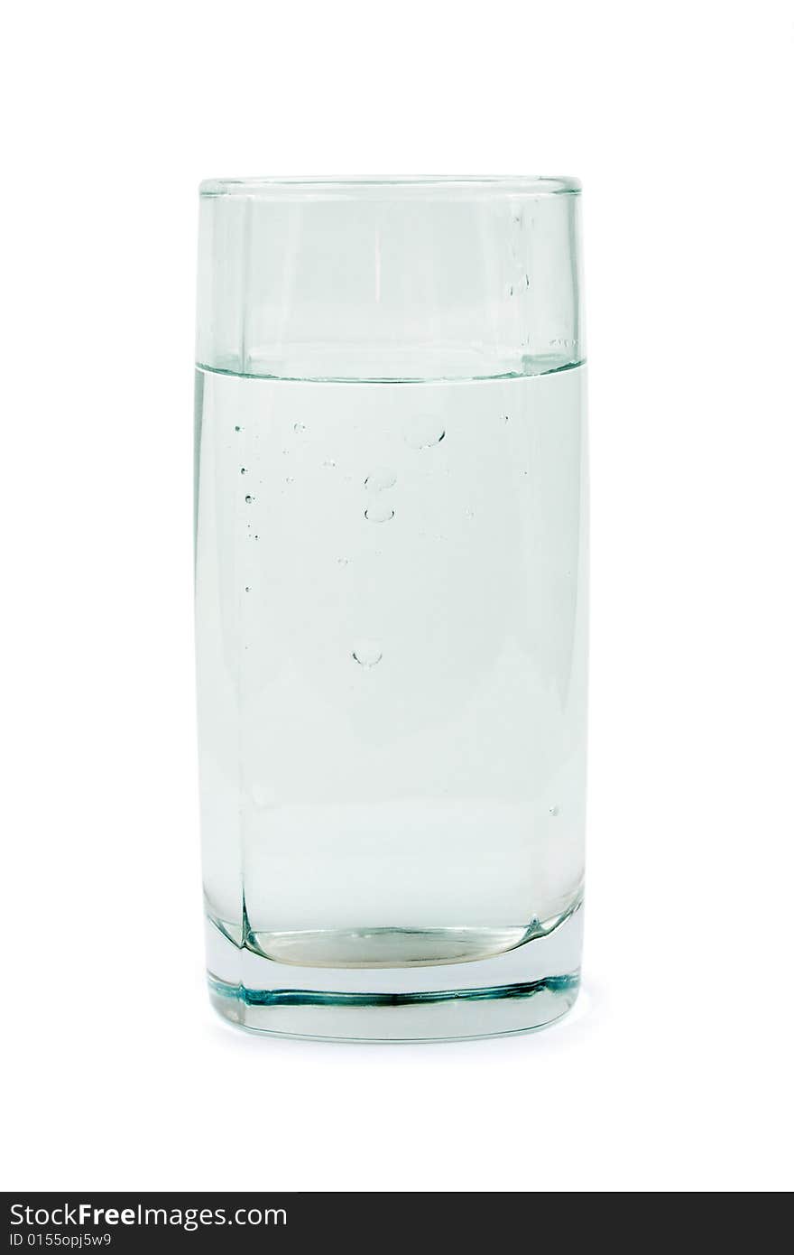 Glass of water isolated on white background