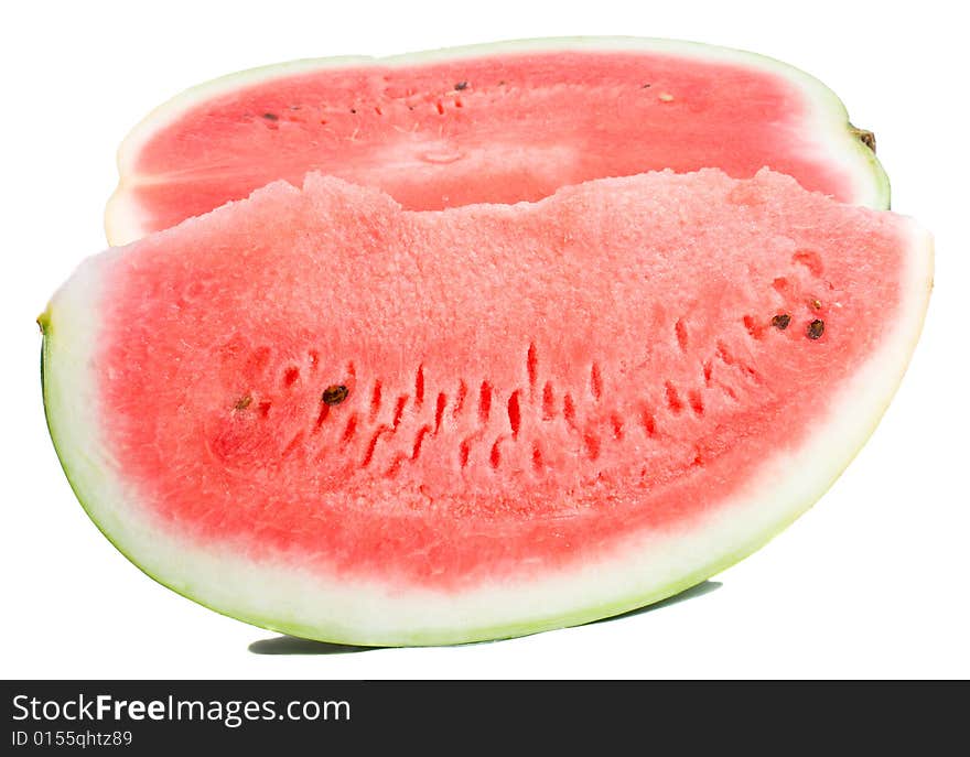 Slice and half of watermelon