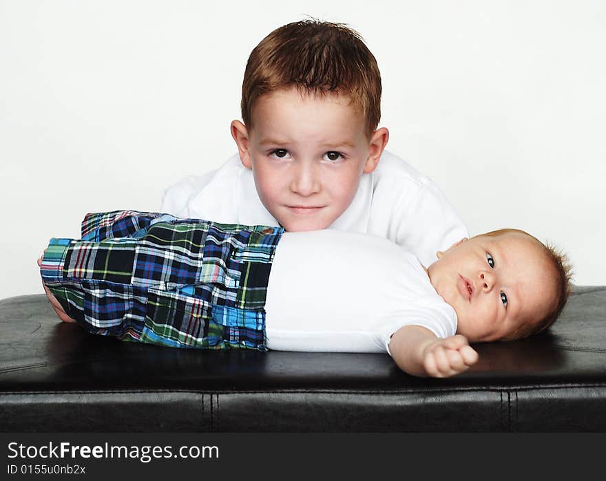 Brothers Posing in Studio