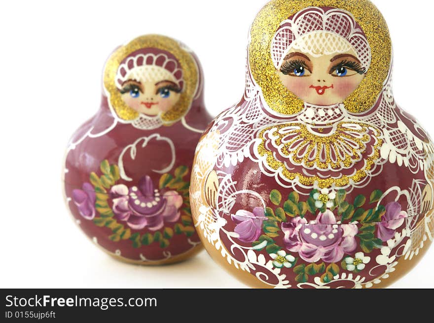 Two Russian Dolls isolated