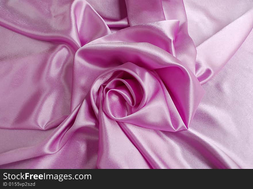 Pink satin with a folds