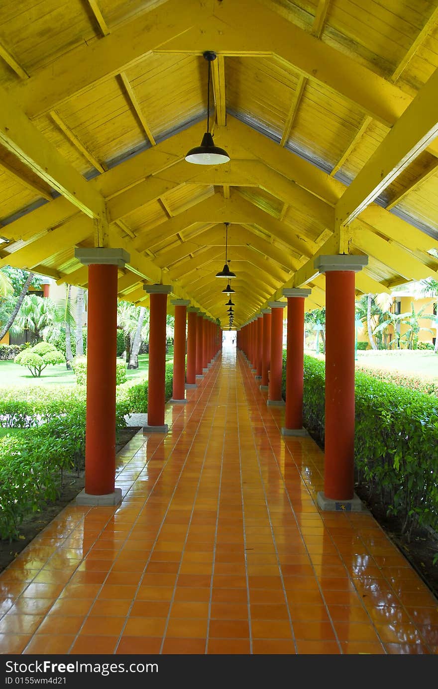 Tunnel for passage in the garden. Tunnel for passage in the garden