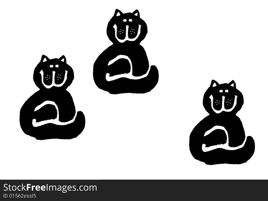 Three Black Cats