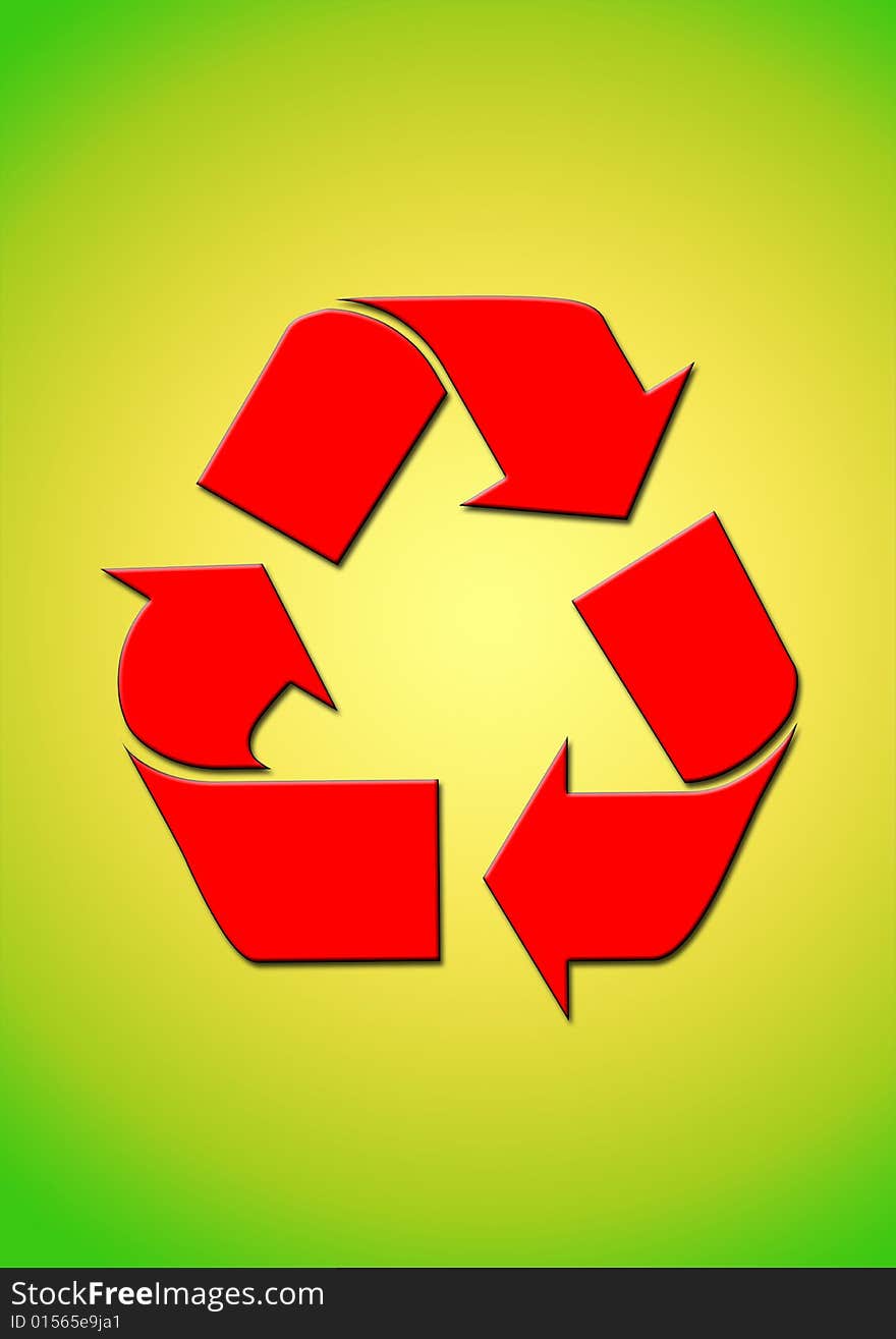 Recycle icon with green gradient background