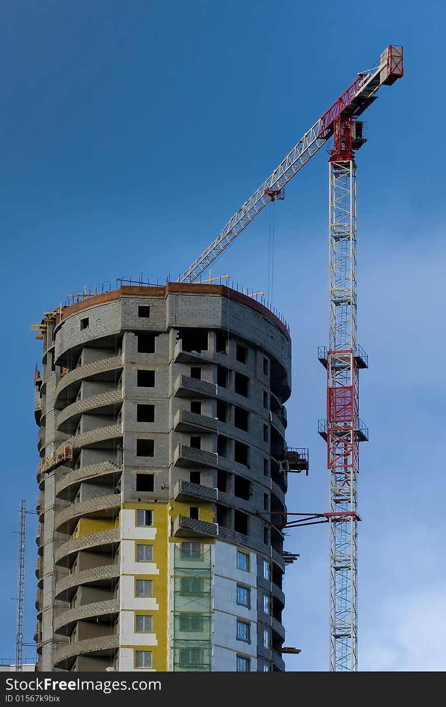 A new contemporary building under construction. A new contemporary building under construction