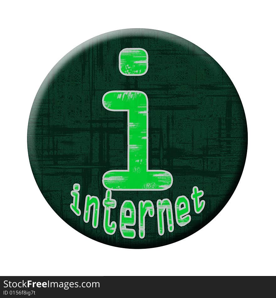 Green grunge internet connection button. Green grunge internet connection button