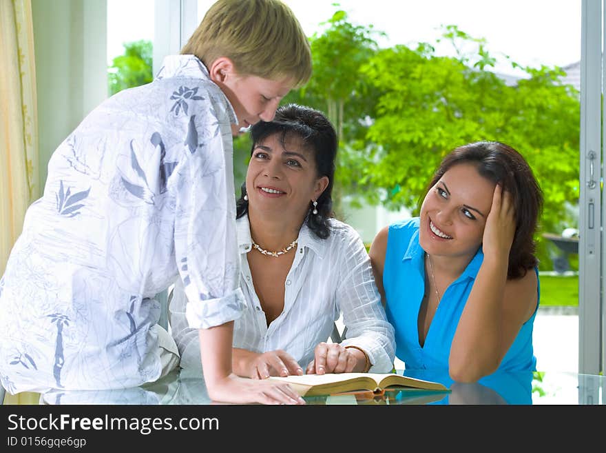 Portrait of  nice happy family getting busy. Portrait of  nice happy family getting busy