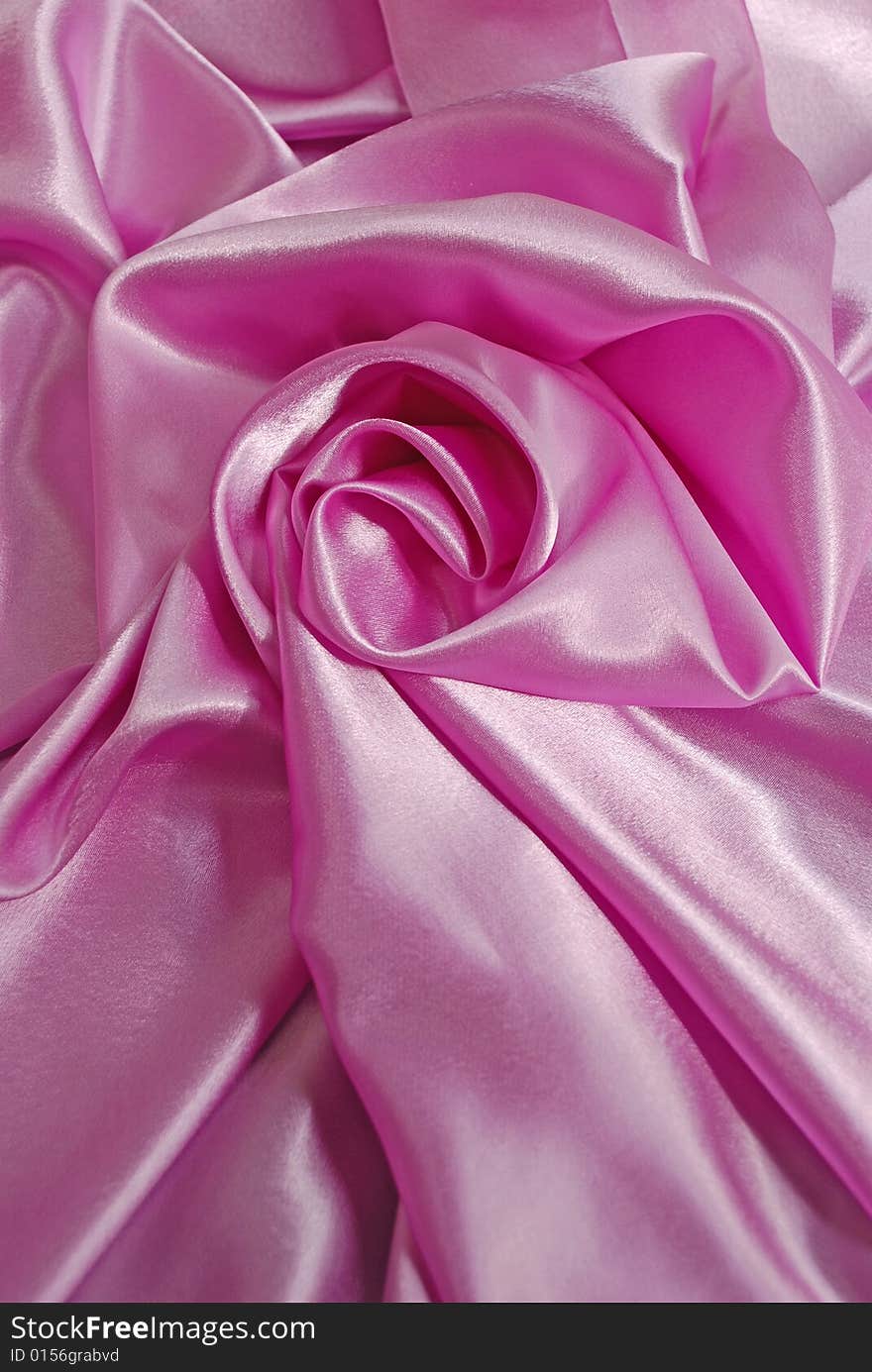 Pink satin with a folds