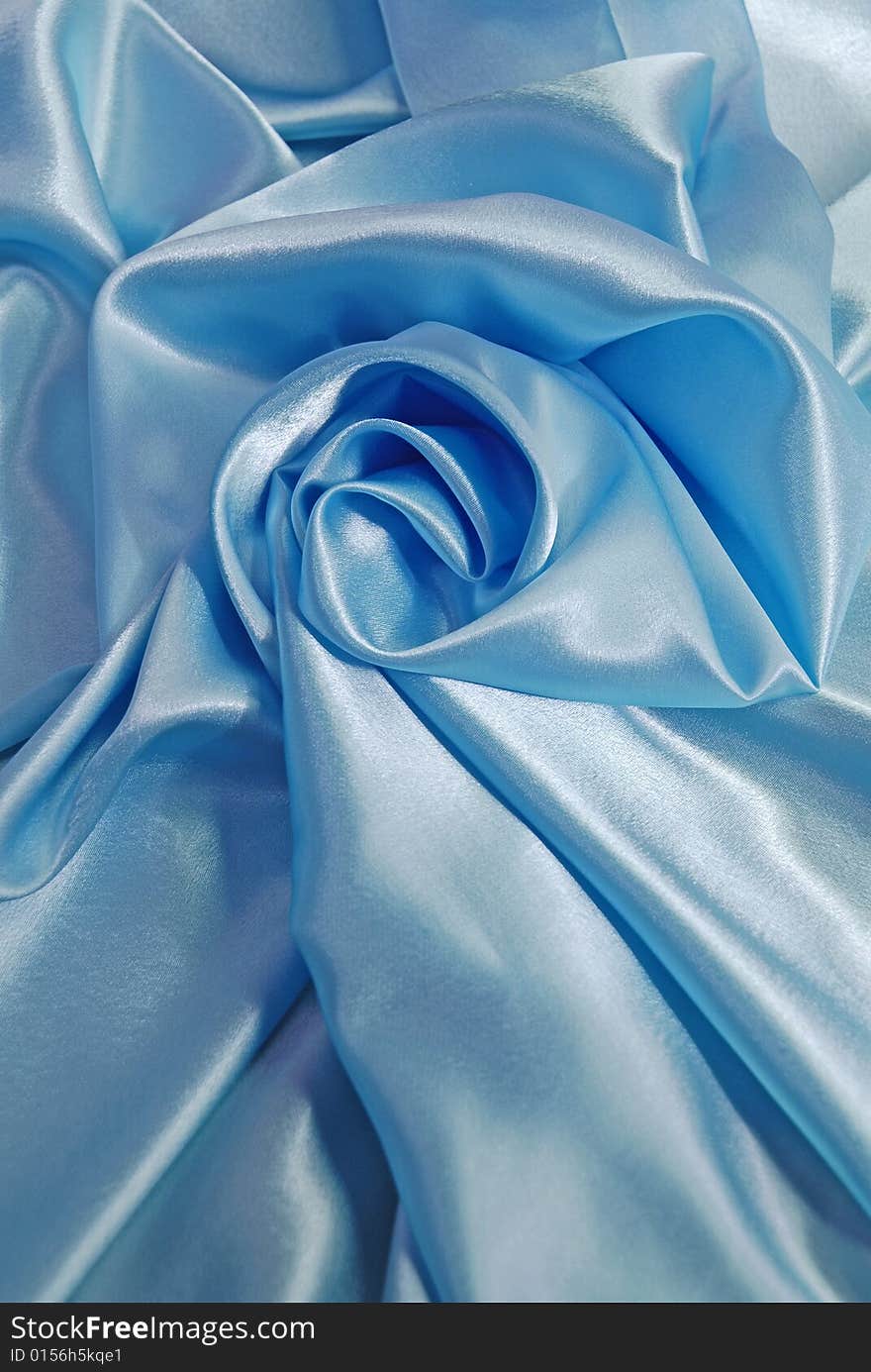 Blue satin with a folds