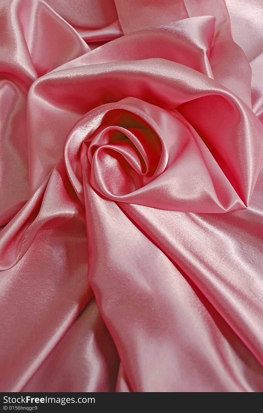 Pink satin with a folds