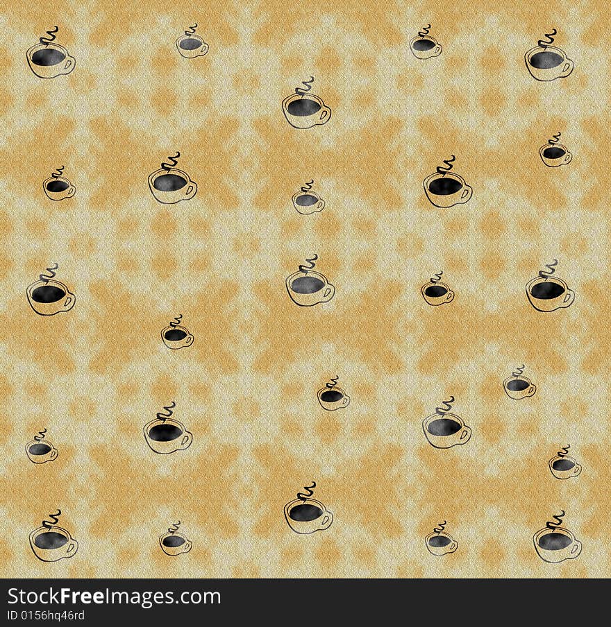 A funny background with a lot of cups of coffee for web and print usage. A funny background with a lot of cups of coffee for web and print usage