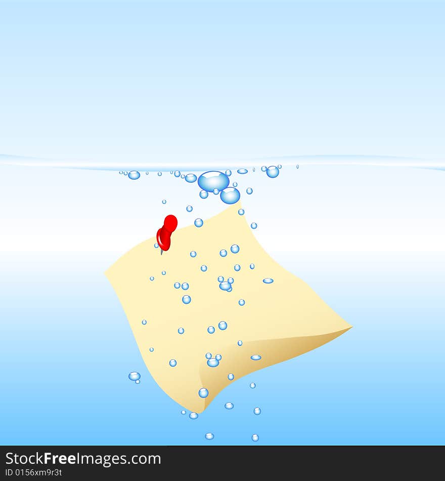 Notepaper in water