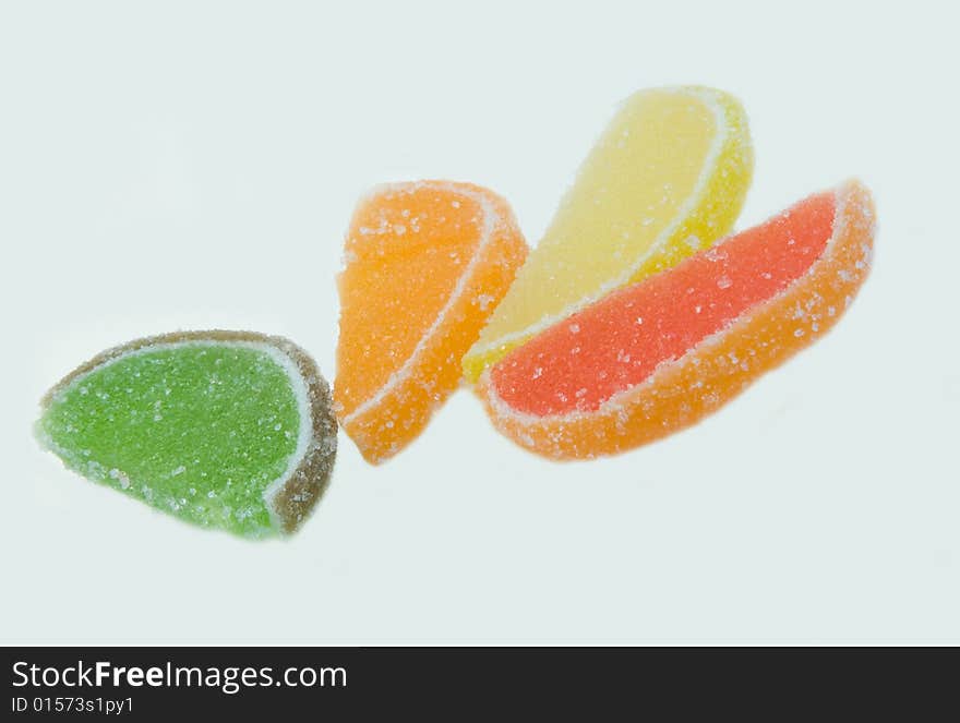 Fruit candy isolated on  a white background