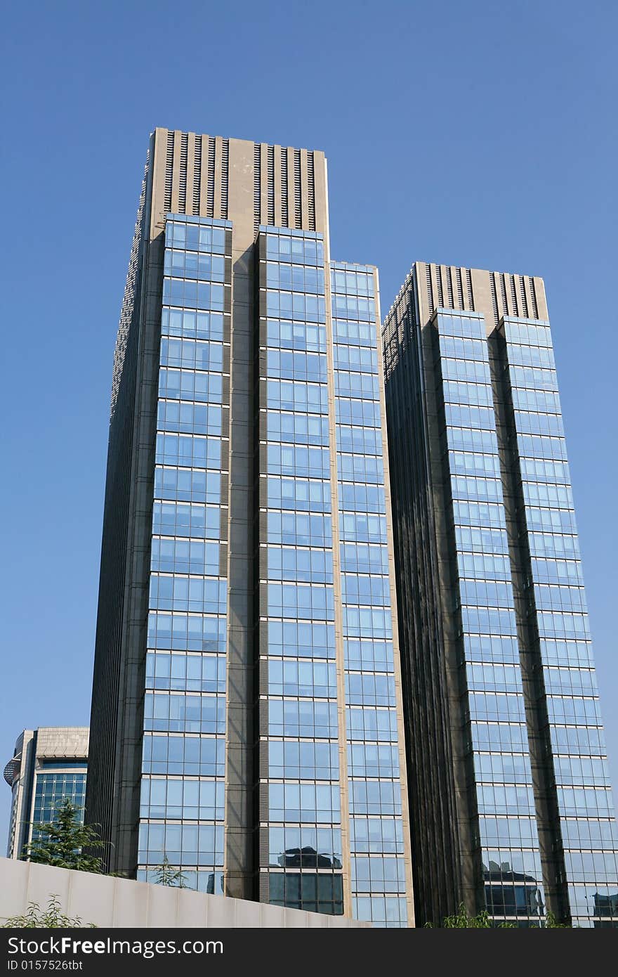 Modern skyscrapers at wide angle in beijing china