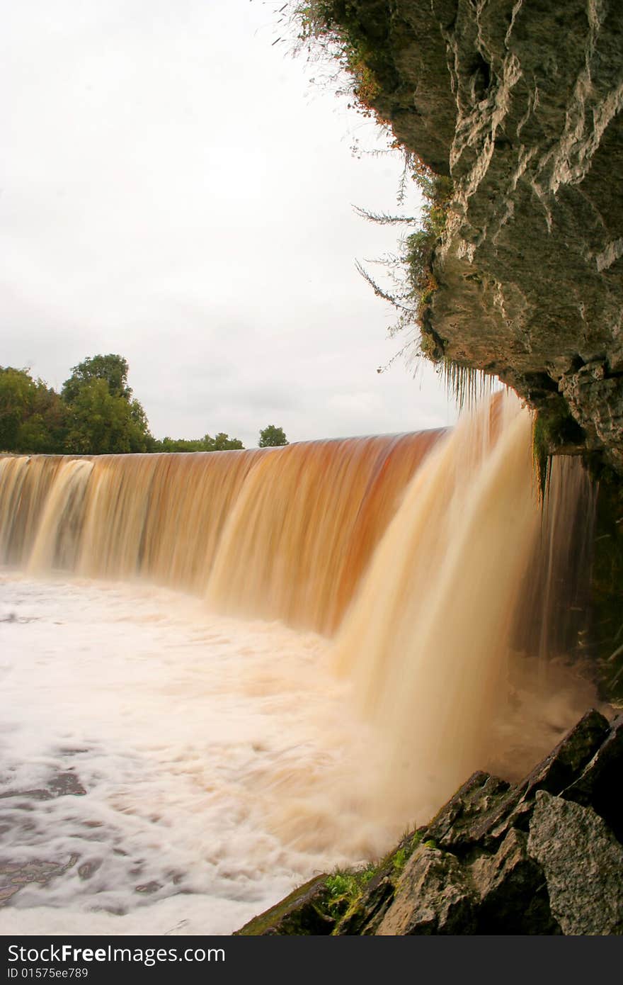 Beer falls Jagala in Estonia an autumn