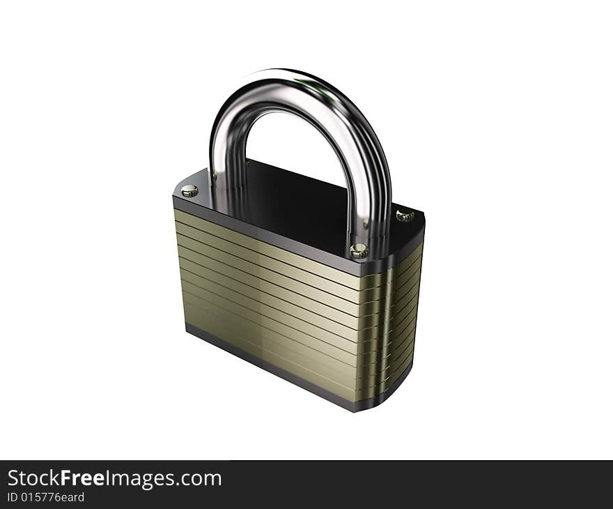 Lock isolated over white. 4000x3000 pixels