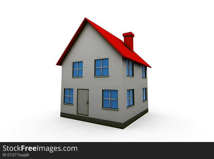 House - isolated illustration on white background. House - isolated illustration on white background