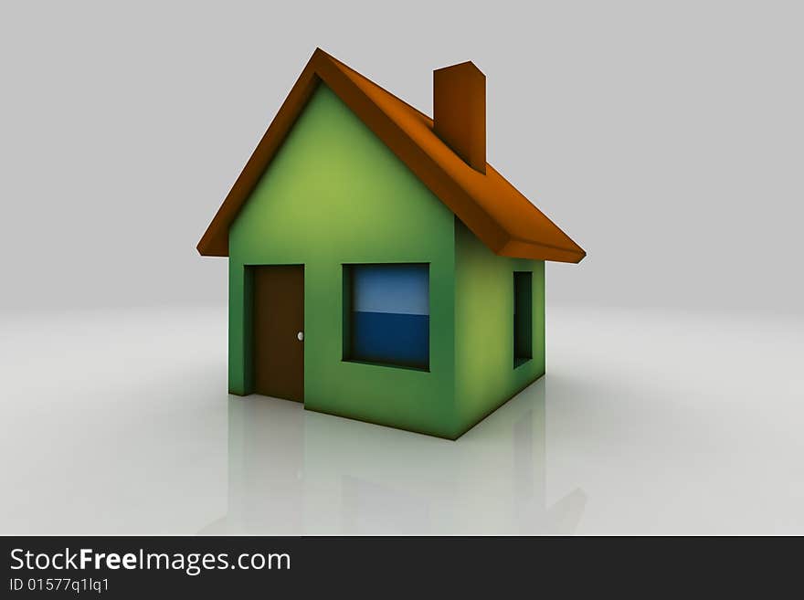 Little house - 3d render illustration. Little house - 3d render illustration