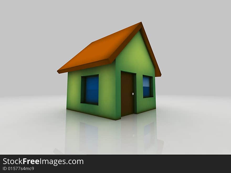 Little house - 3d render illustration. Little house - 3d render illustration