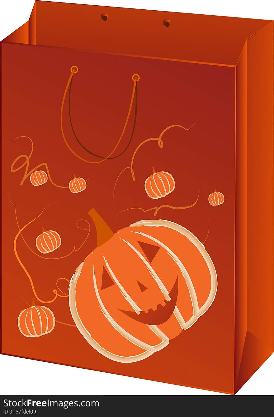 Halloween paper packet with pumpkin image