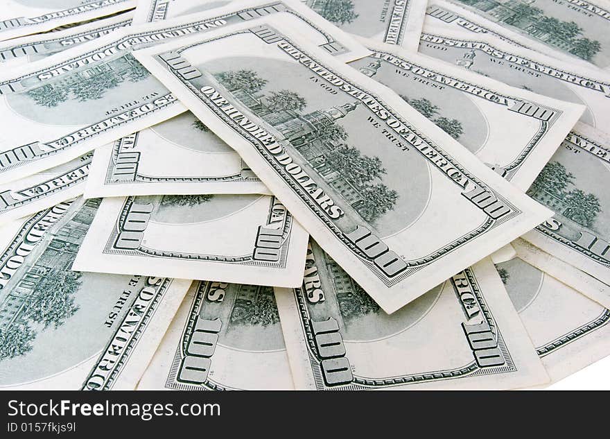 100 us dollars banknotes background