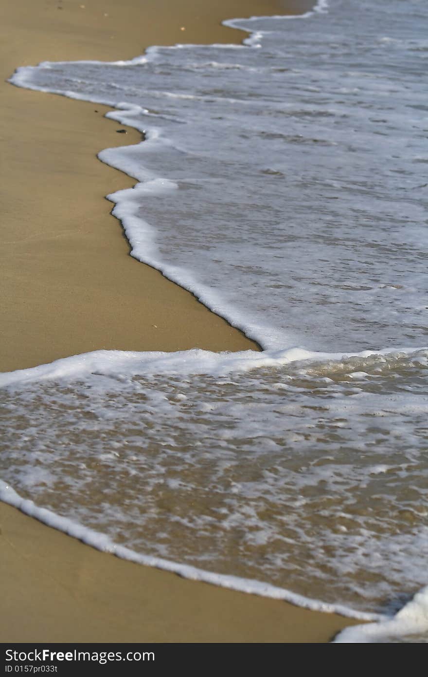 Wave on shoreline at beach