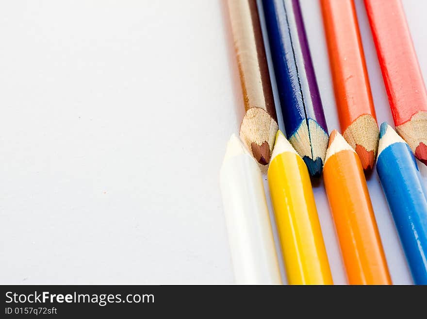 Crayons isolated on white background