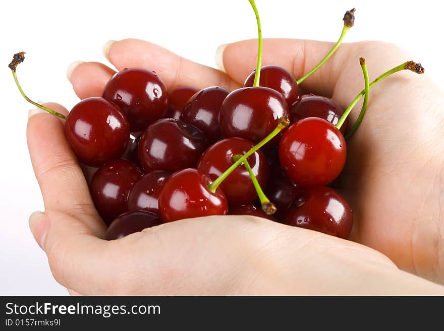 Cherry in a palm